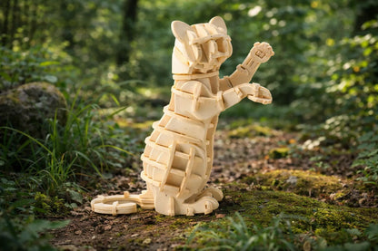 Maquette en bois - Chat dressé
