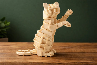 Maquette en bois - Chat dressé