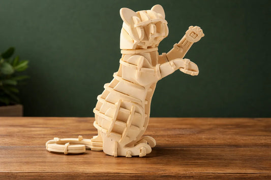 Maquette en bois - Chat dressé