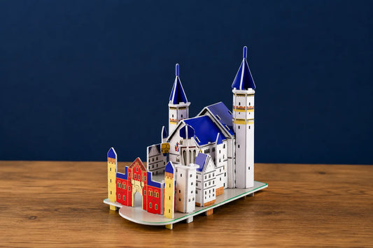 Maquette en bois - Château de Neuschwanstein coloré