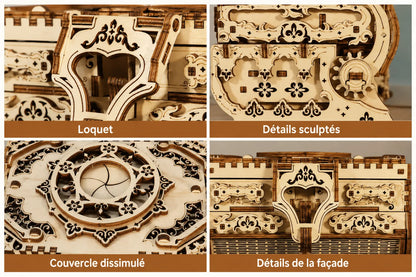 Maquette en bois - Coffre antique secret