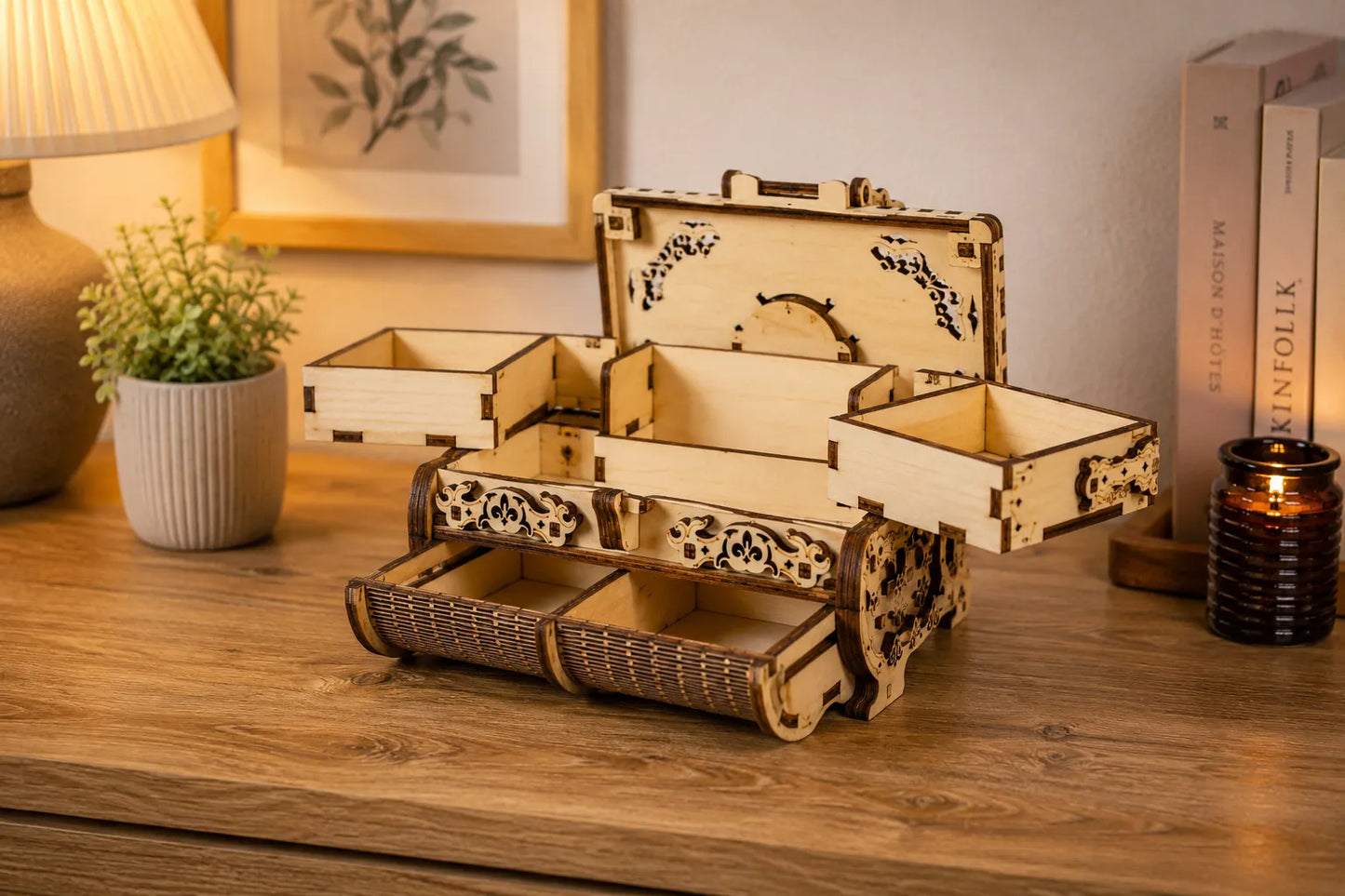 Maquette en bois - Coffre antique secret