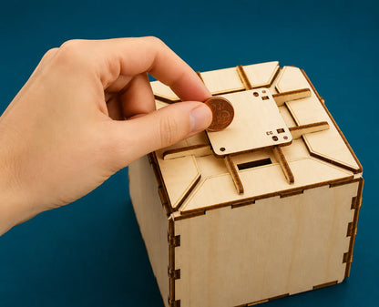 Maquette en bois - Coffre fort tirelire