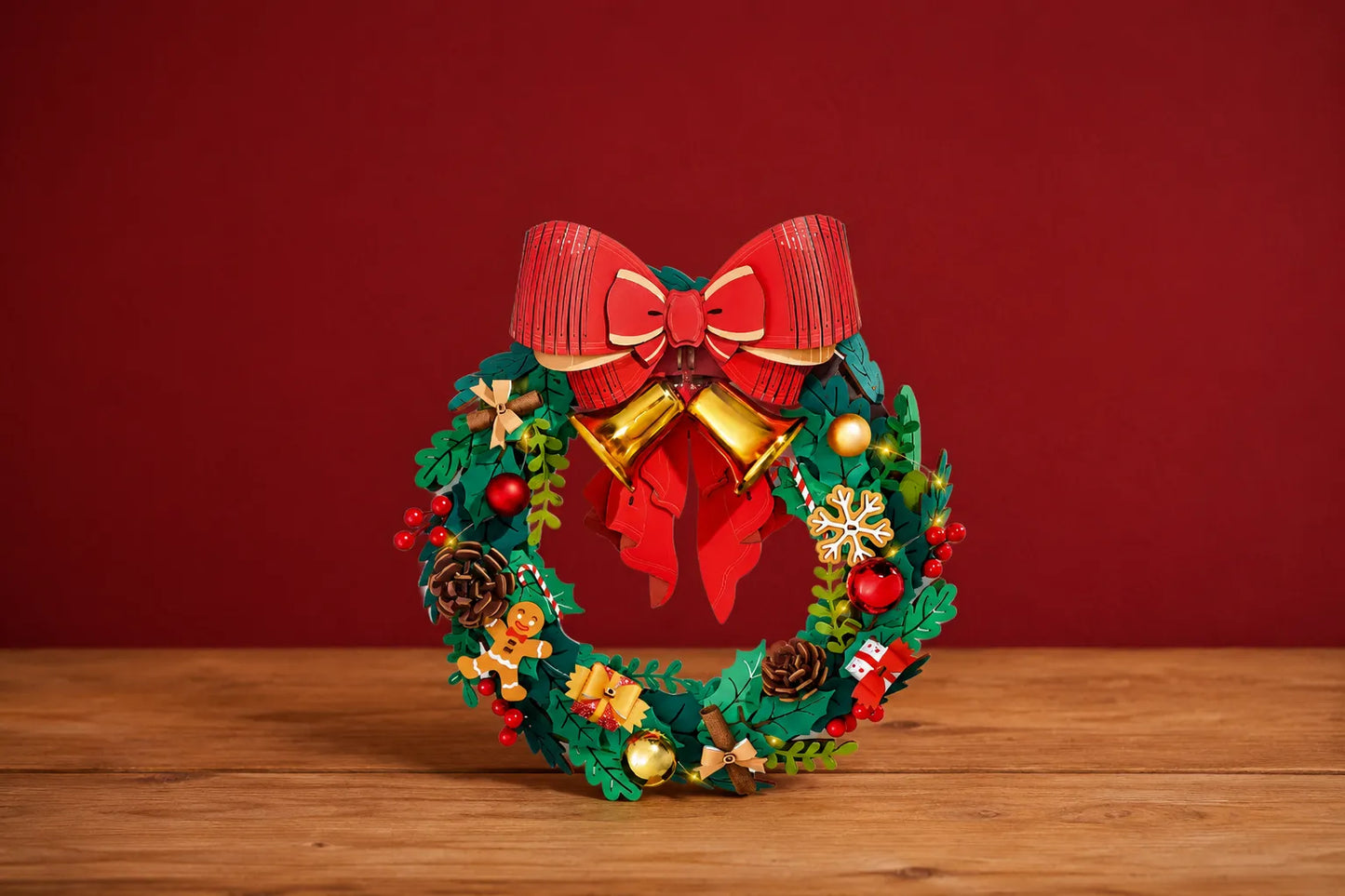 Maquette en bois - Couronne de Noël