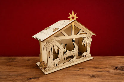 Maquette en bois - Crèche de Noël