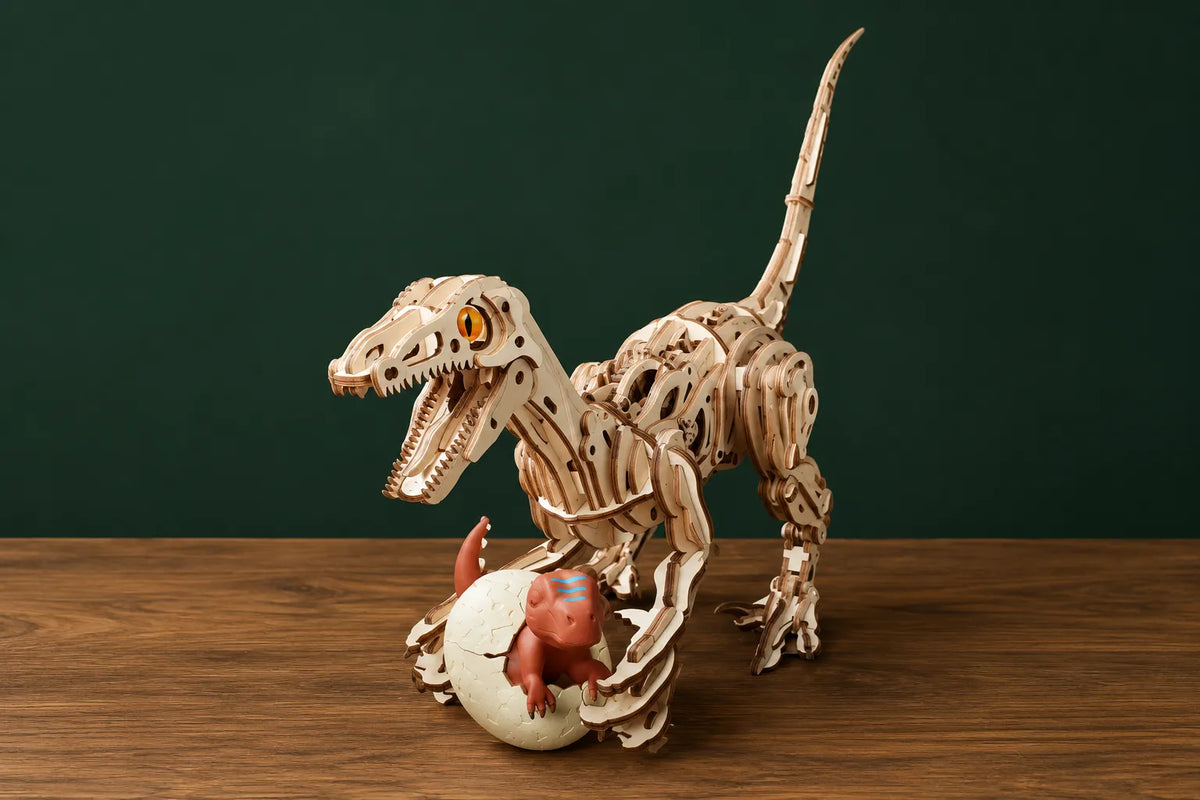 Maquette en bois - Dinosaure, Le vélociraptor