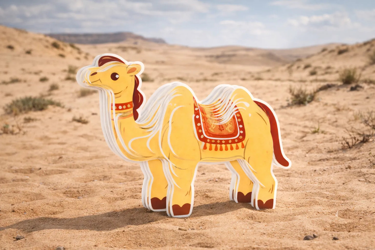 Maquette en bois - Dromadaire coloré
