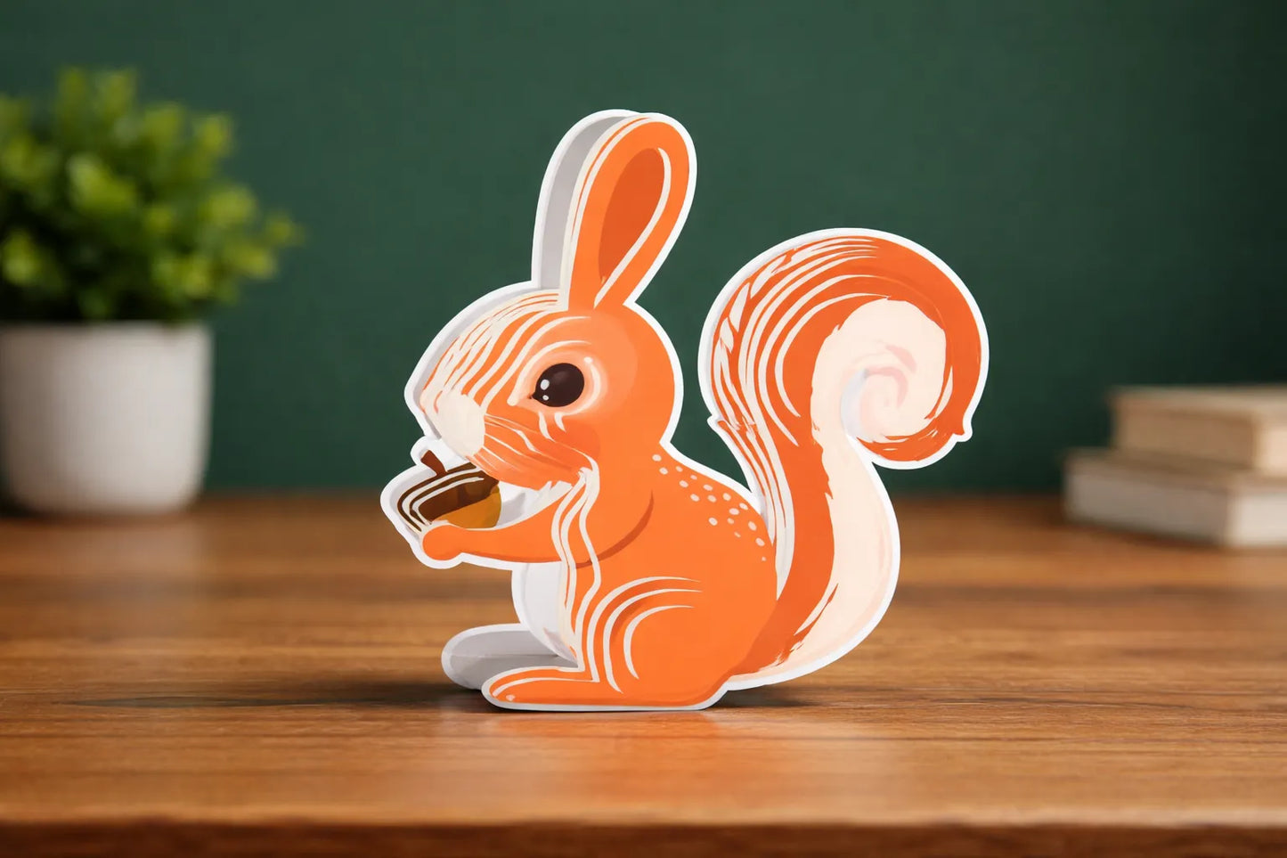 Maquette en bois - Écureuil coloré