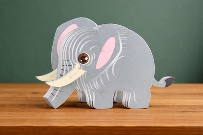 Maquette en bois - Éléphant coloré