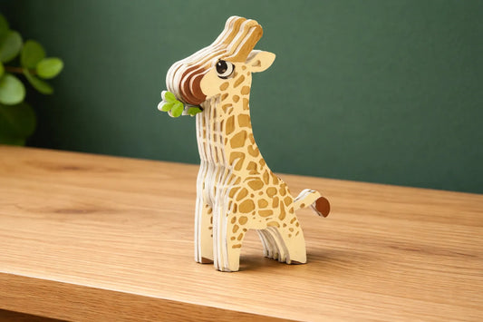 Maquette en bois - Girafe colorée