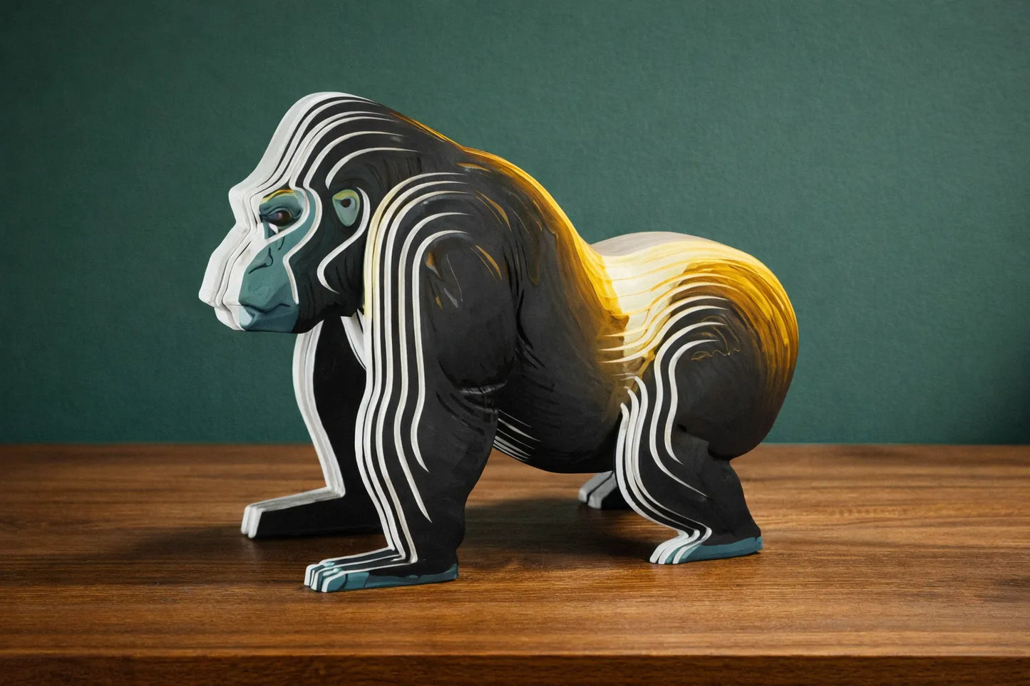 Maquette en bois - Gorille coloré
