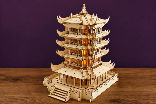 Maquette en bois - Grande pagode à 5 étages