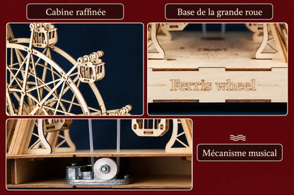 Maquette en bois - Grande roue boite à musique