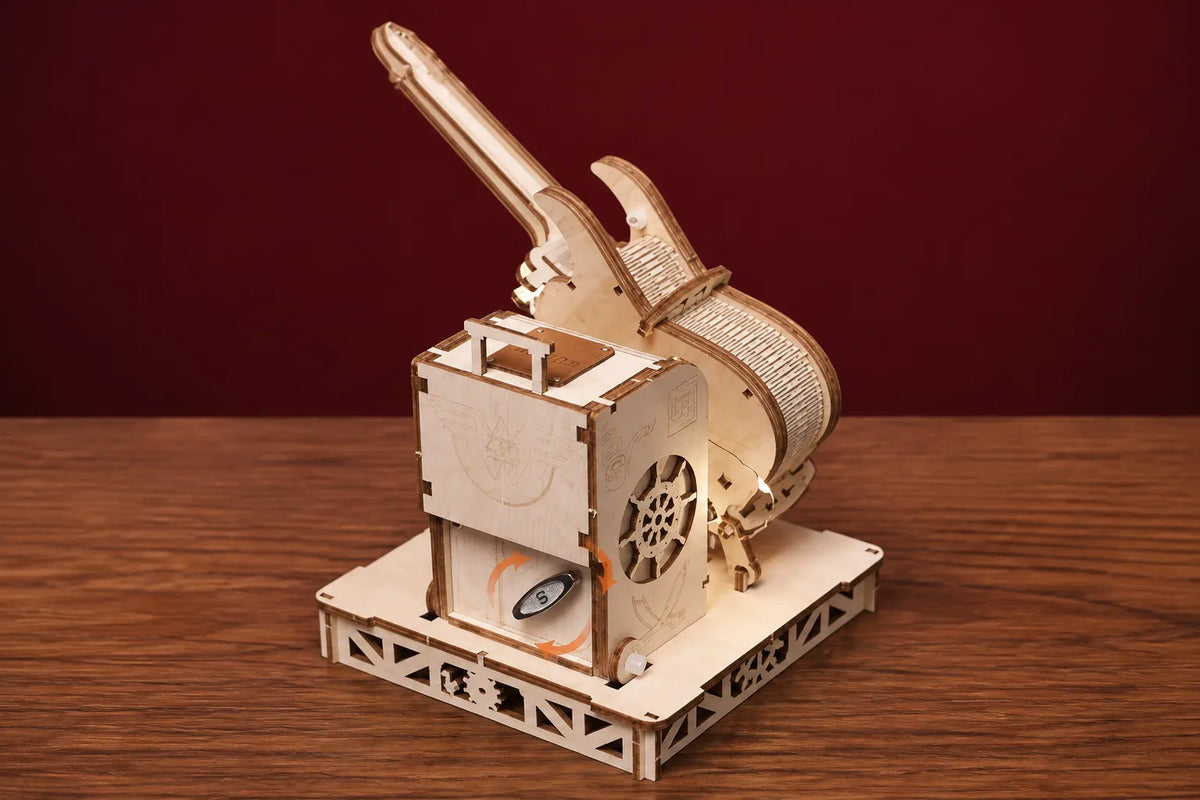 Maquette en bois - Guitare électrique et boîte à musique