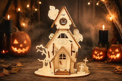 Maquette en bois - Halloween maison hantée