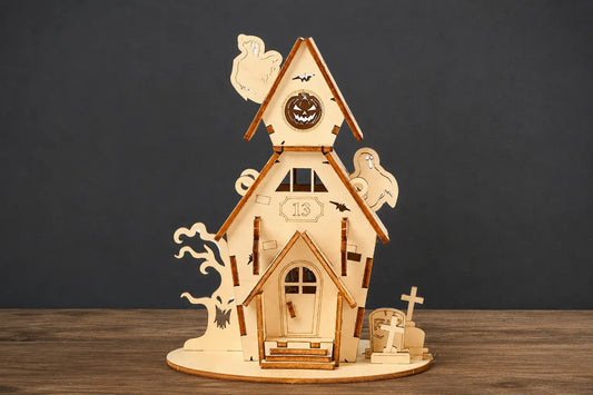 Maquette en bois - Halloween maison hantée