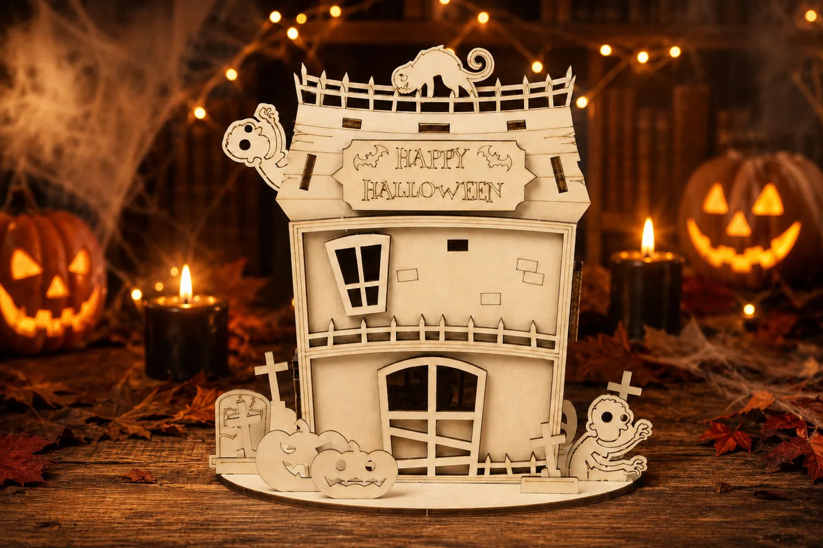 Maquette en bois - Halloween maison zombie