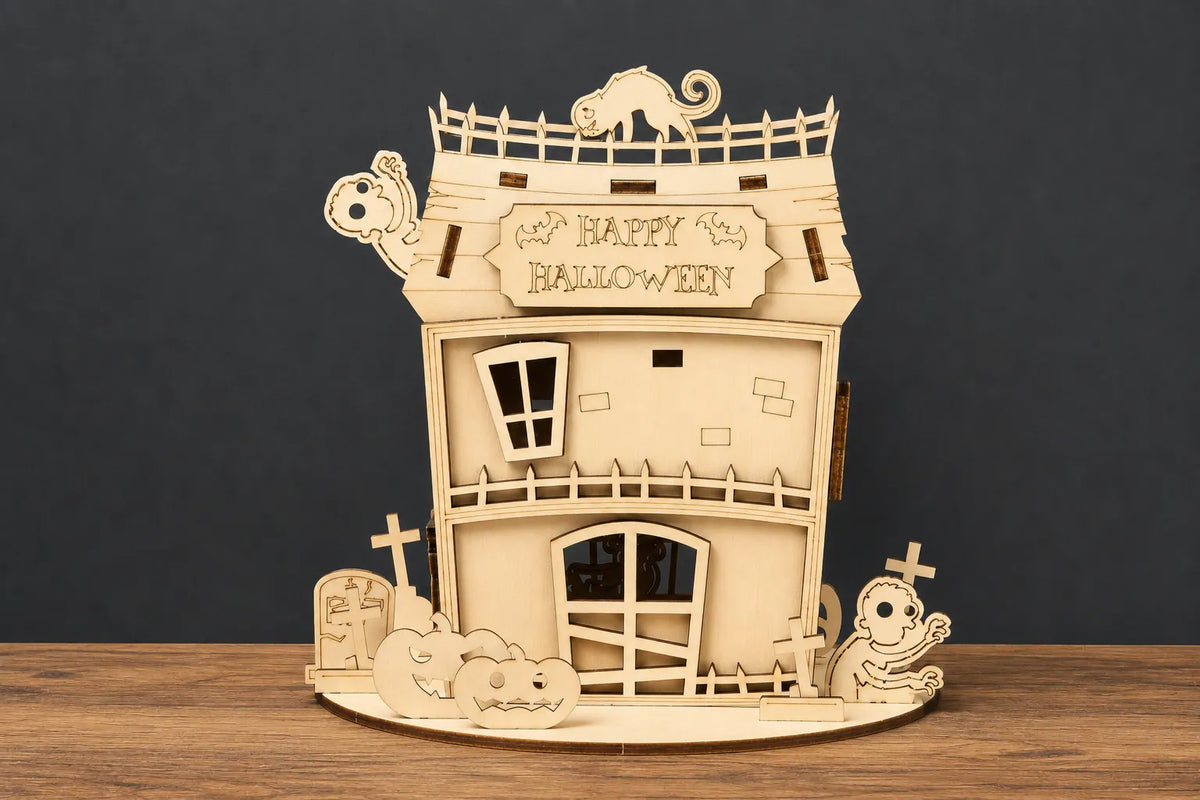 Maquette en bois - Halloween maison zombie