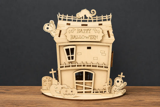 Maquette en bois - Halloween maison zombie