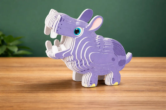 Maquette en bois - Hippopotame coloré