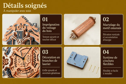 Maquette en bois - Horloge bleue