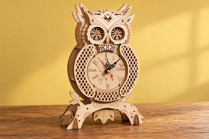 Maquette en bois - Horloge hibou