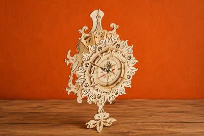 Maquette en bois - Horloge rose des vents
