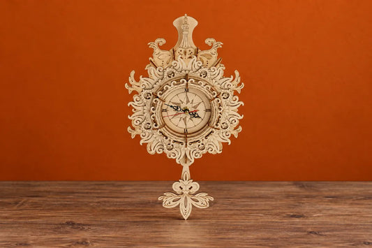 Maquette en bois - Horloge rose des vents