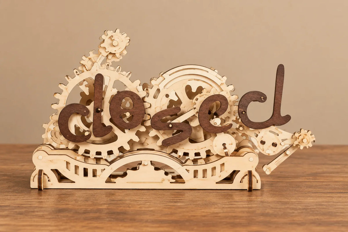 Maquette en bois - L’enseigne mécanique Ouvert et Fermé
