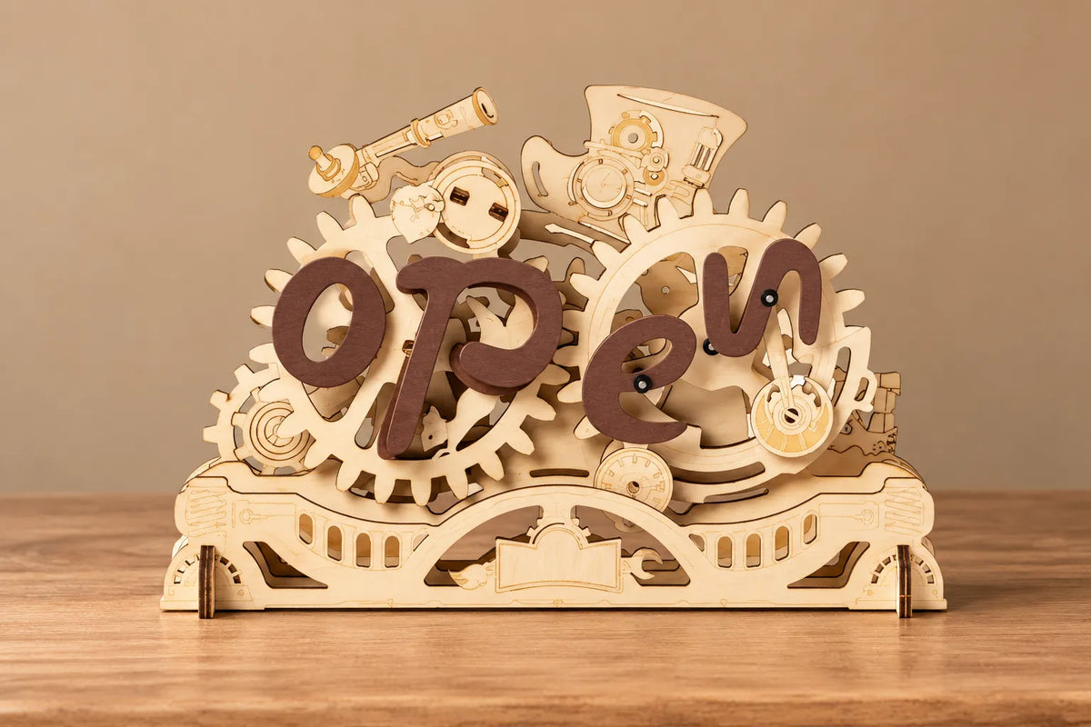 Maquette en bois - L’enseigne mécanique Ouvert et Fermé
