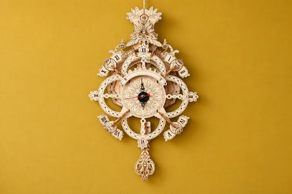 Maquette en bois - L’horloge murale aux arabesques