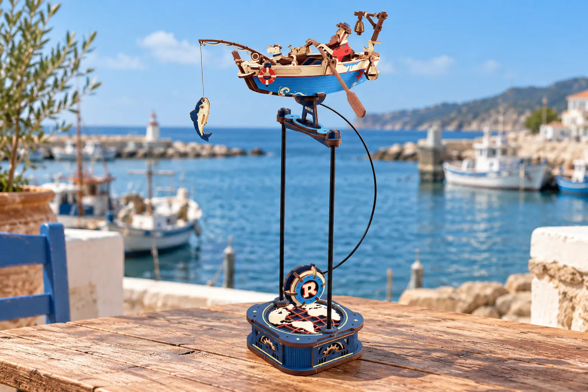 Maquette en bois - La barque du pêcheur à balancier
