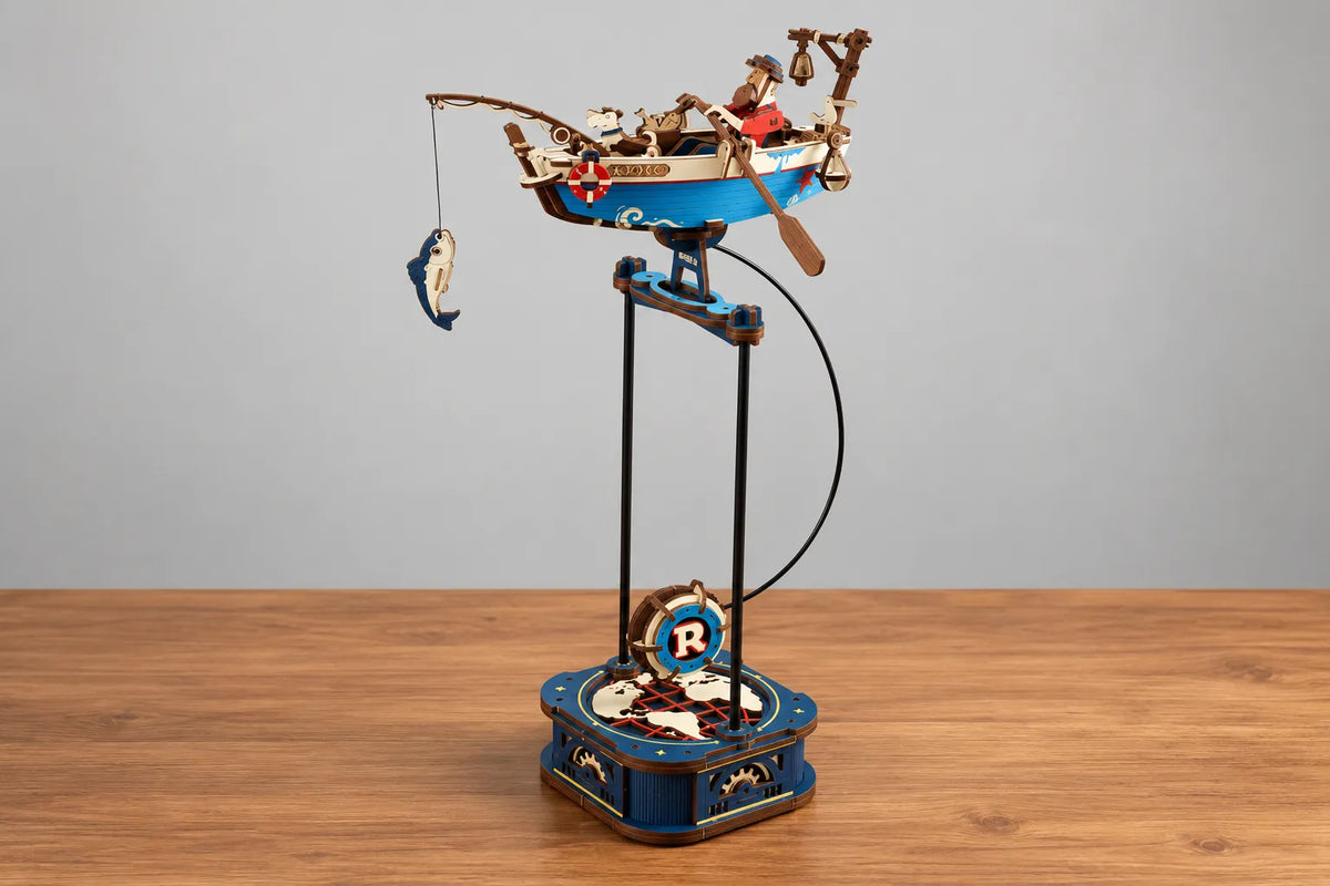 Maquette en bois - La barque du pêcheur à balancier