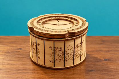 Maquette en bois - La boîte à ouverture en iris