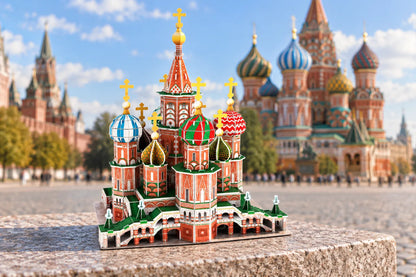 Maquette en bois - La cathédrale Saint-Basile de Moscou
