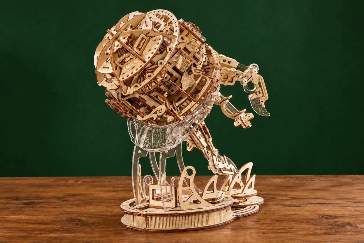 Maquette en bois - La méduse mécanique lumineuse et musicale