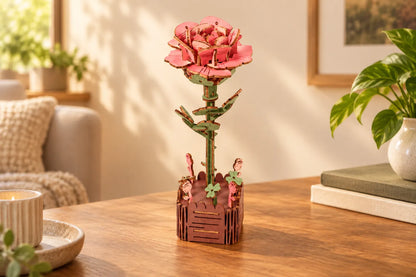 Maquette en bois - La rose ouverte
