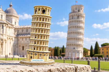 Maquette en bois - La tour de Pise d'Italie