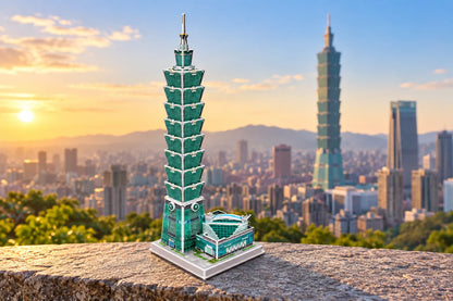 Maquette en bois - La tour taipei 101