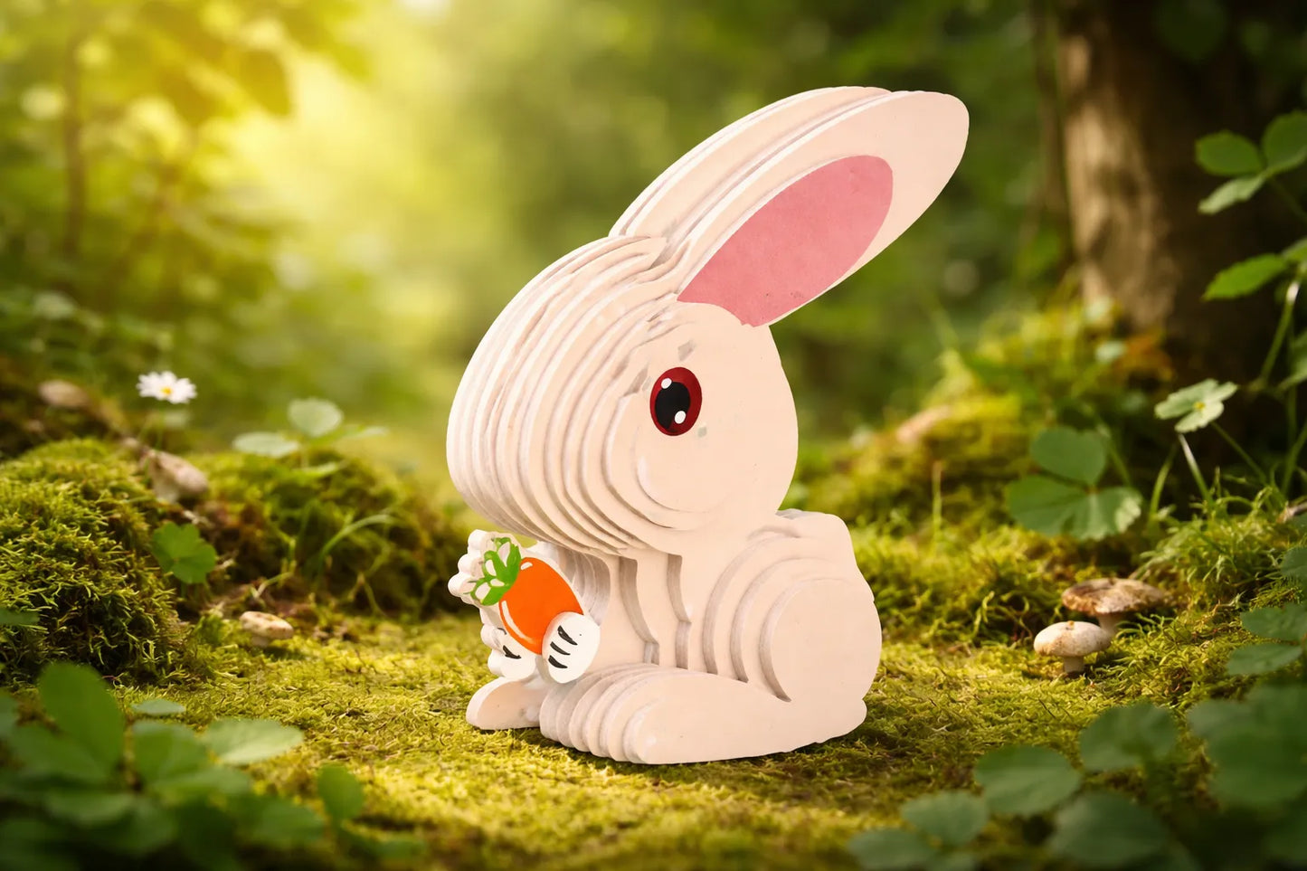 Maquette en bois - Lapin coloré