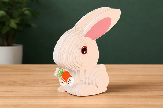 Maquette en bois - Lapin coloré
