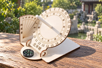Maquette en bois - Le cadran solaire inclinable