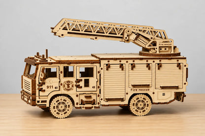 Maquette en bois - Le camion de pompier