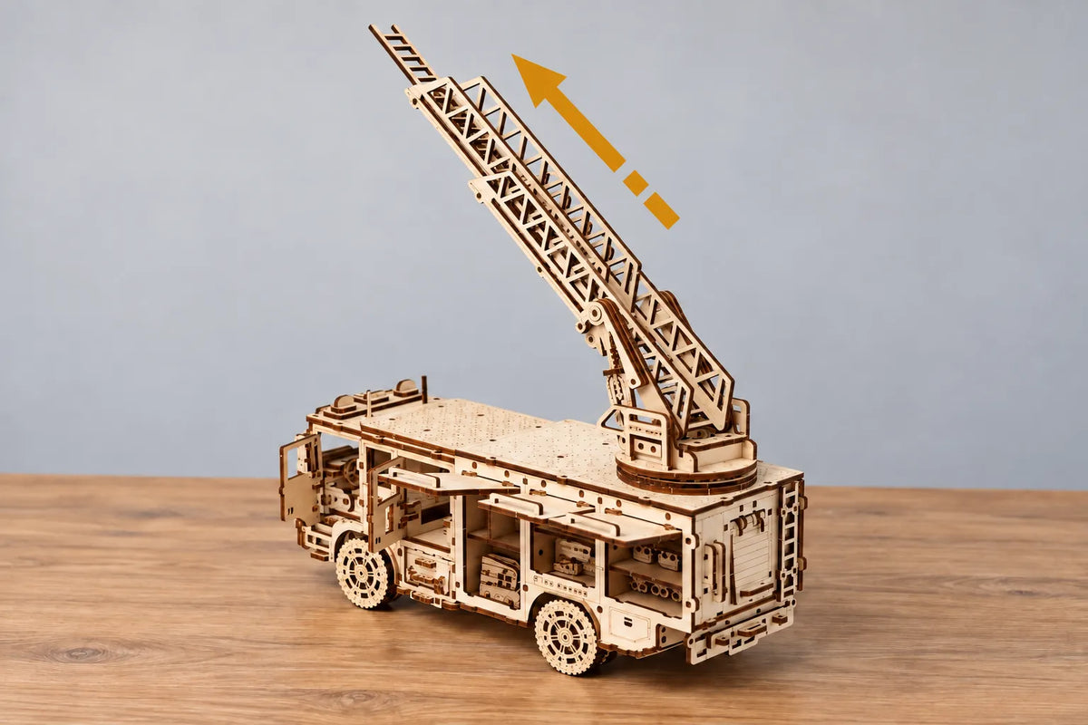 Maquette en bois - Le camion de pompier