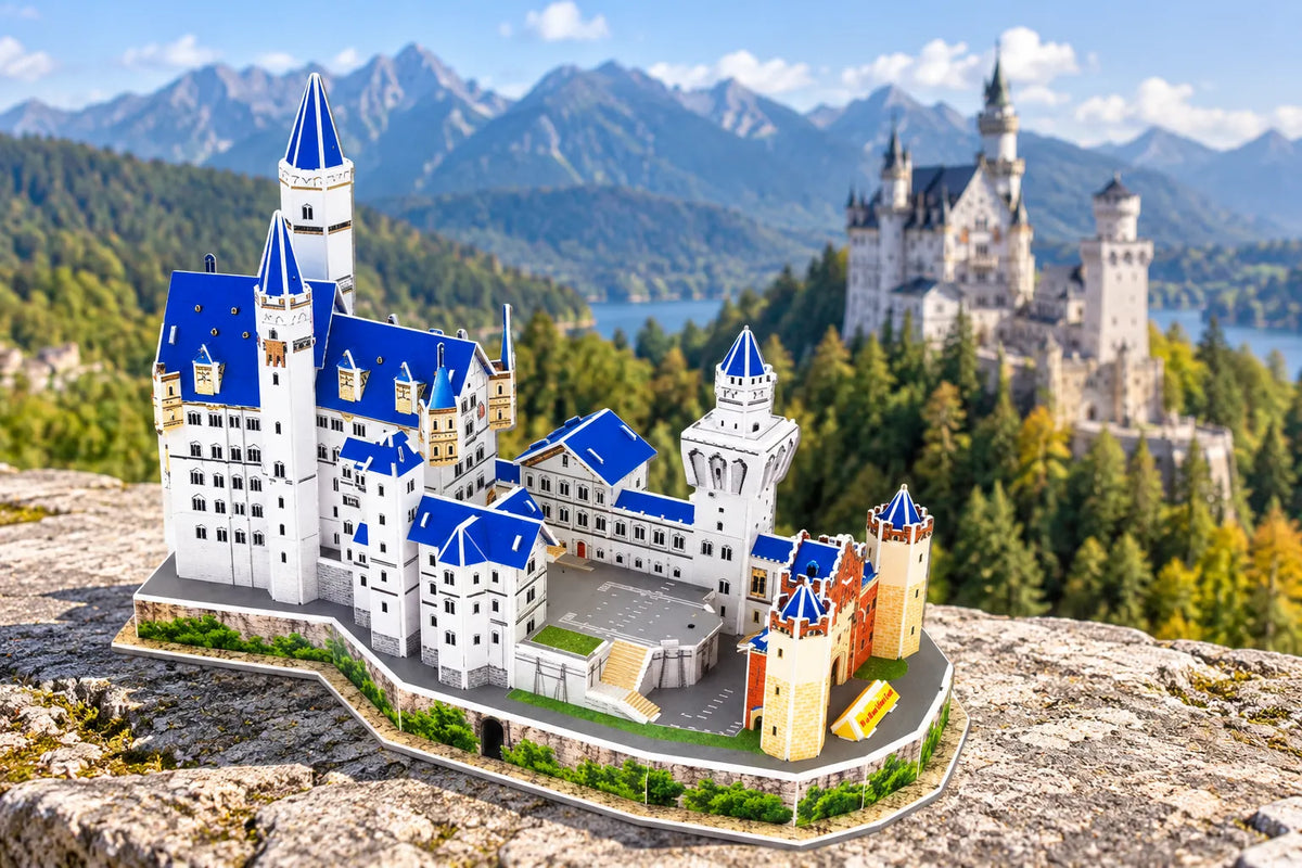 Maquette en bois - Le château de neuschwanstein