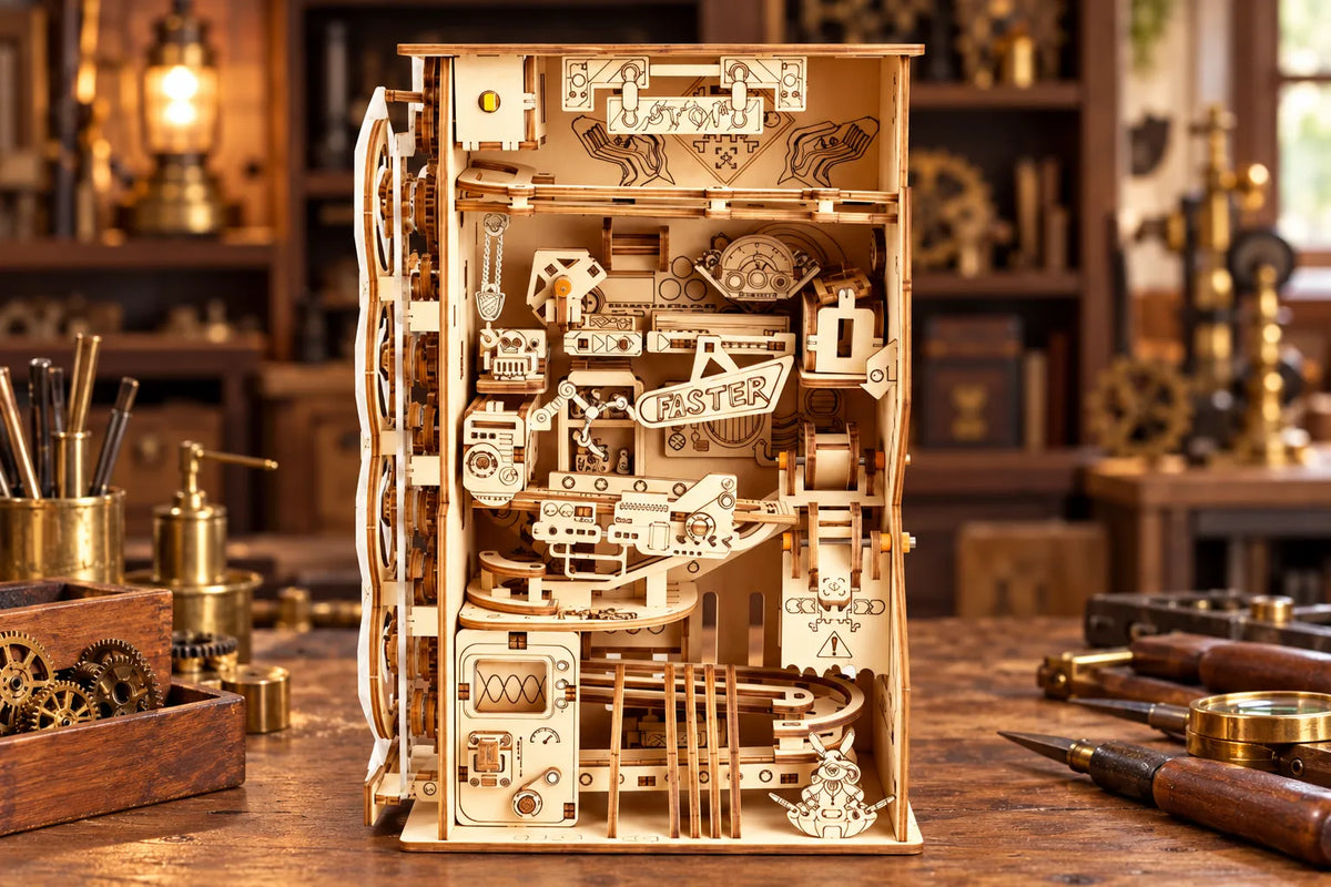 Maquette en bois - Le circuit de billes des robots