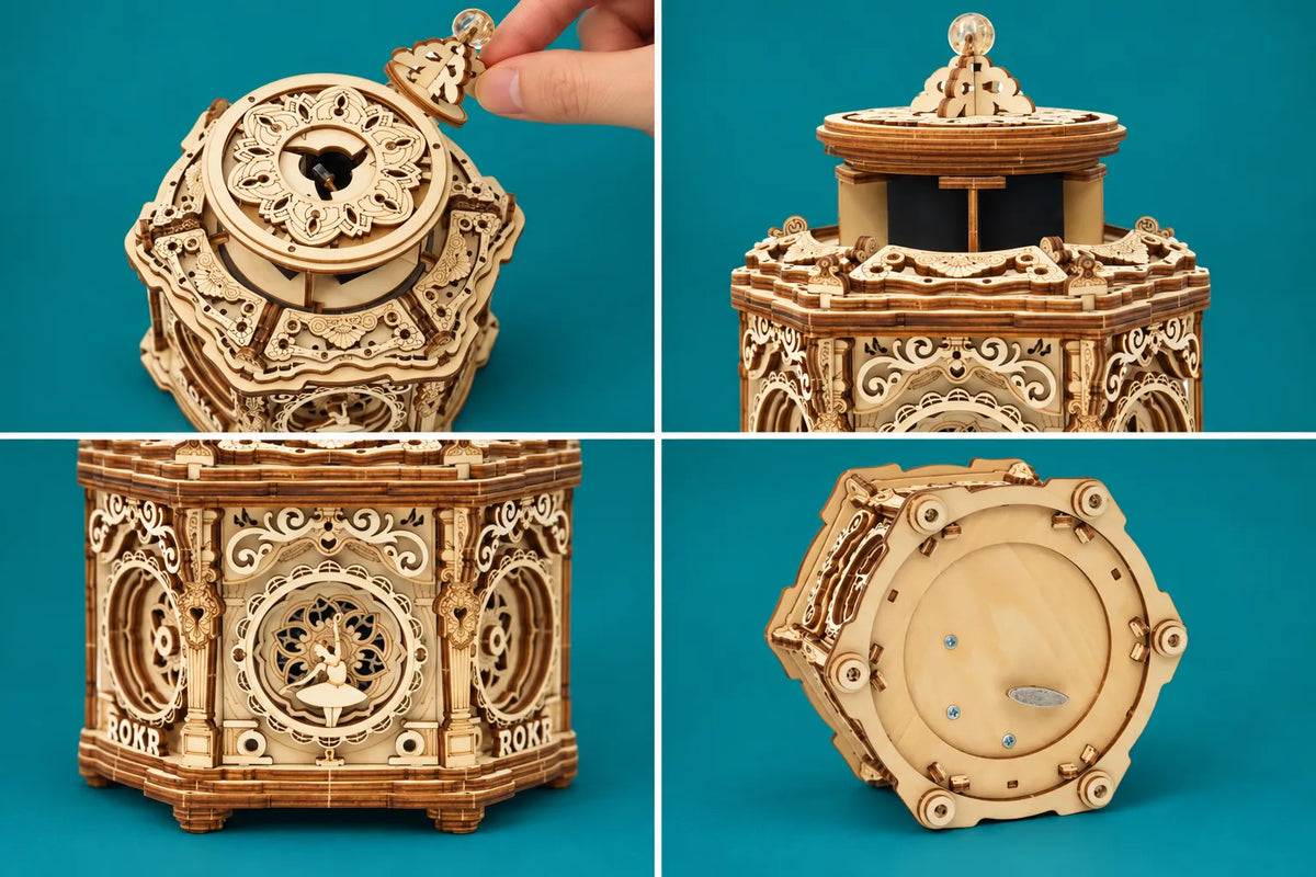 Maquette en bois - Le coffret musical du jardin secret