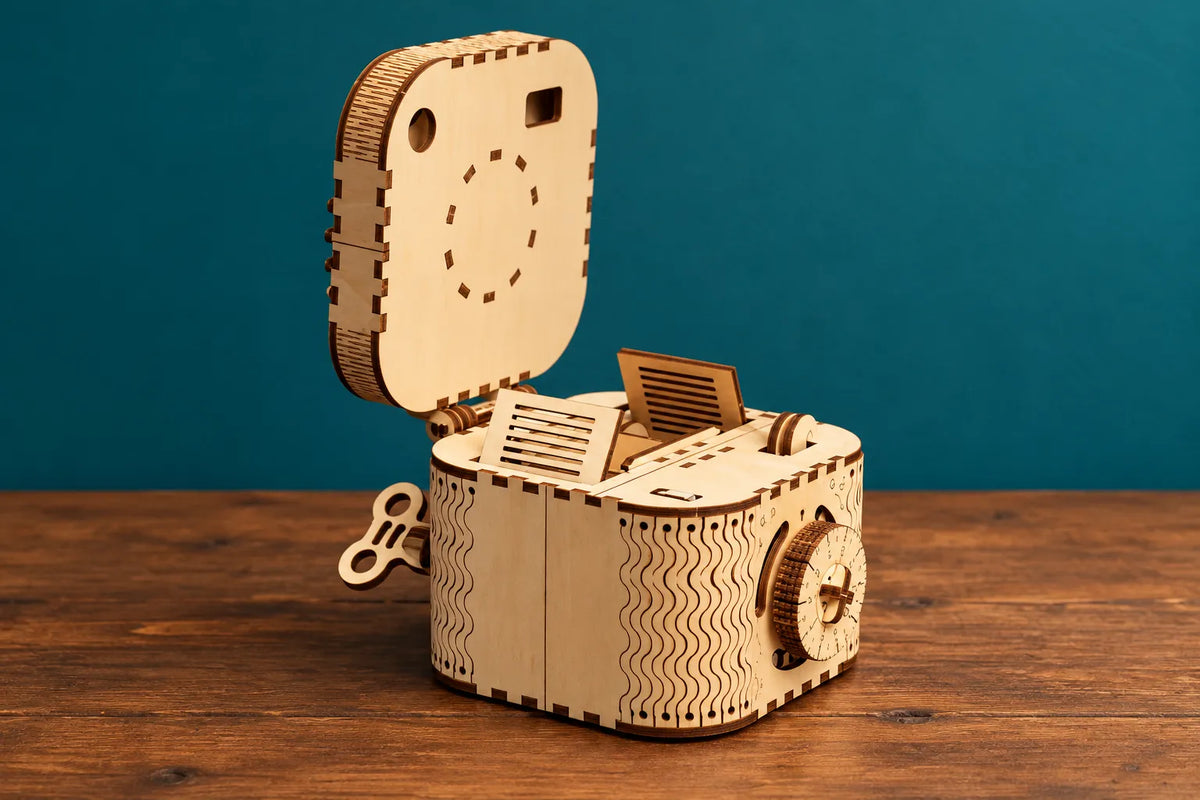 Maquette en bois - Le coffret secret mécanique