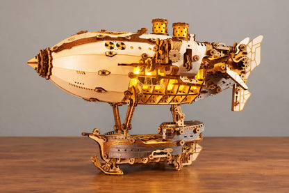 Maquette en bois - Le dirigeable steampunk