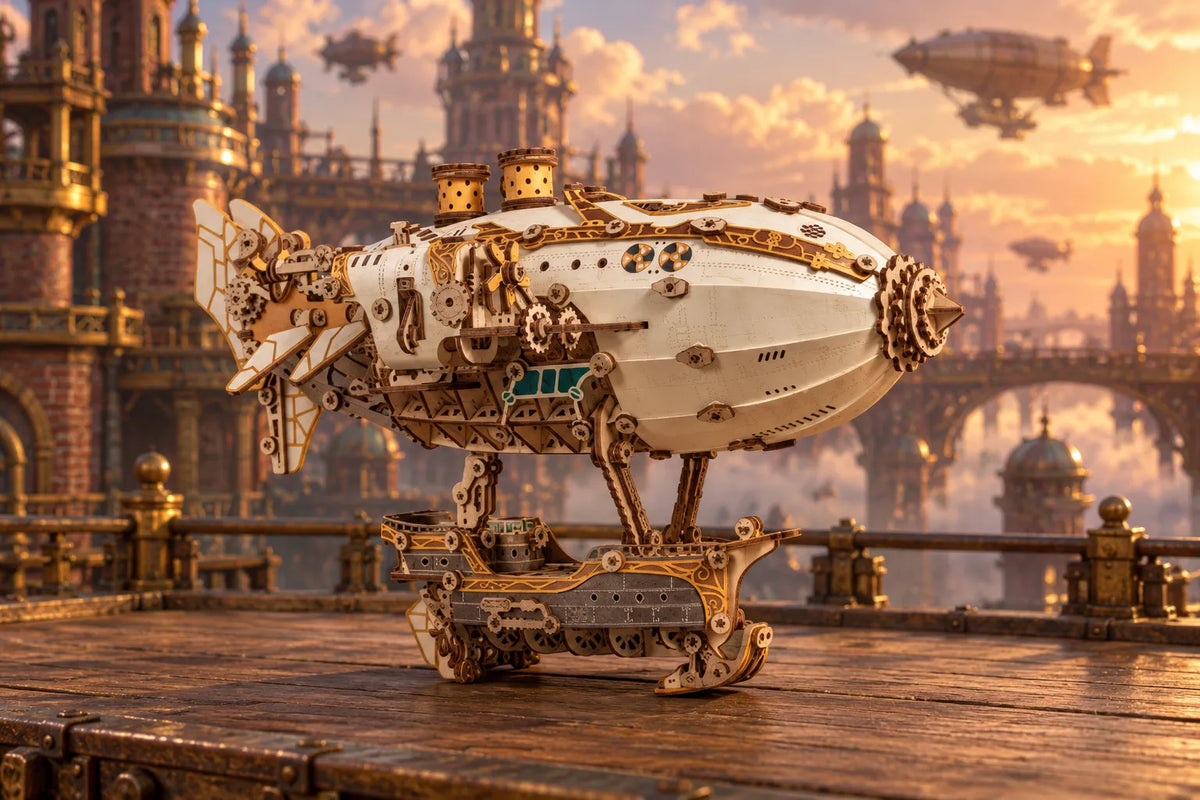 Maquette en bois - Le dirigeable steampunk